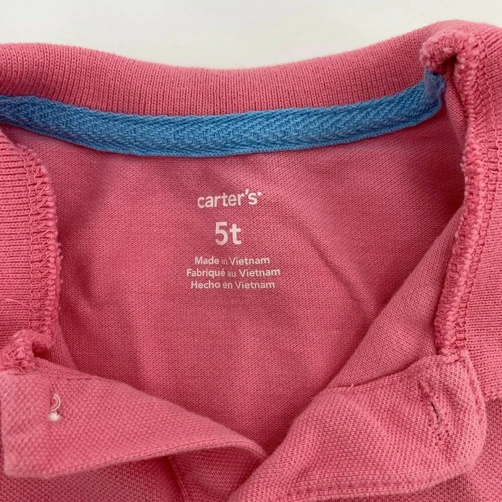 Carters Toddler Boys Shirt Lot Polos Button Chest Sz 5 5T